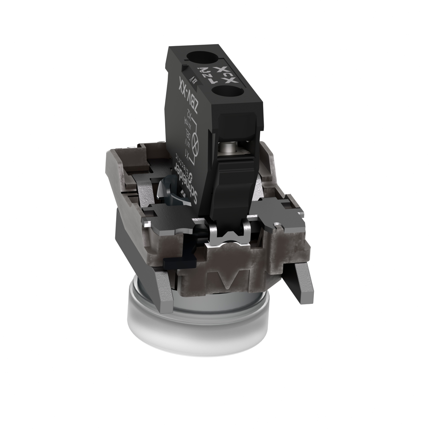 Schneider XB4BVM1 Harmony | Pilot light, metal, white, Ø22, plain lens with integral LED, 230...240 VAC - Image 3