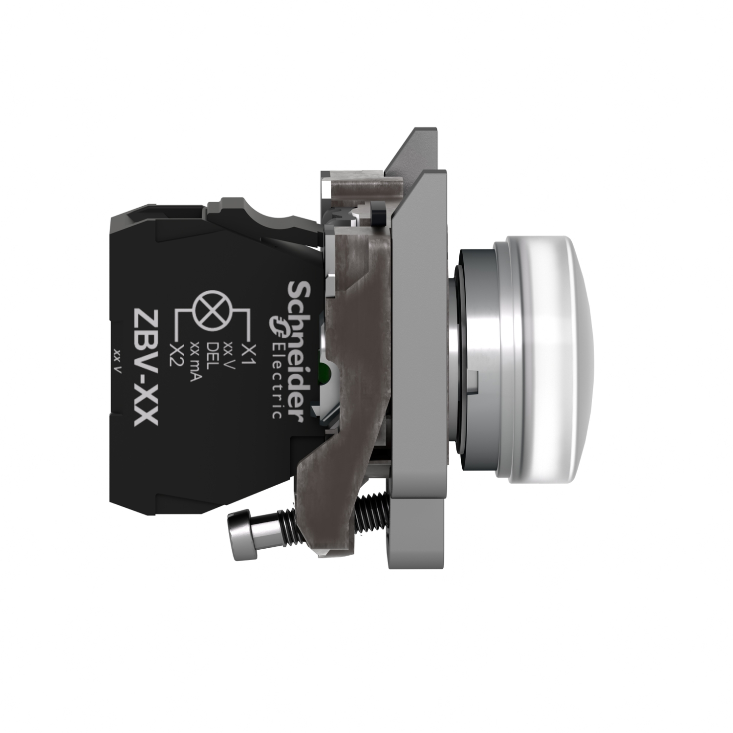 Schneider XB4BVM1 Harmony | Pilot light, metal, white, Ø22, plain lens with integral LED, 230...240 VAC - Image 7