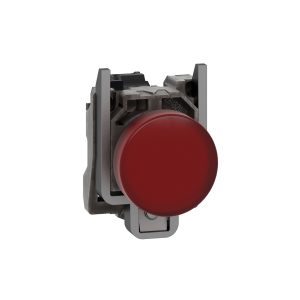 Schneider XB4BVM4 Harmony | Pilot light, metal, red, Ø22, plain lens with integral LED, 230...240 VAC
